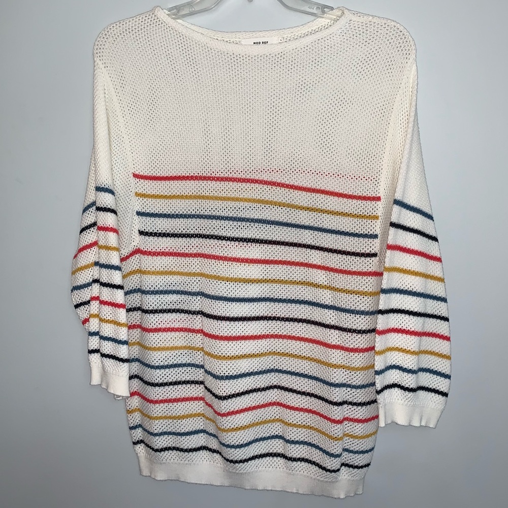 Mod Ref White Striped Sweater Top